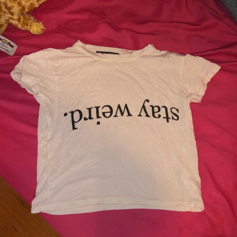 Brandy Melville Stay Weird Crop Top